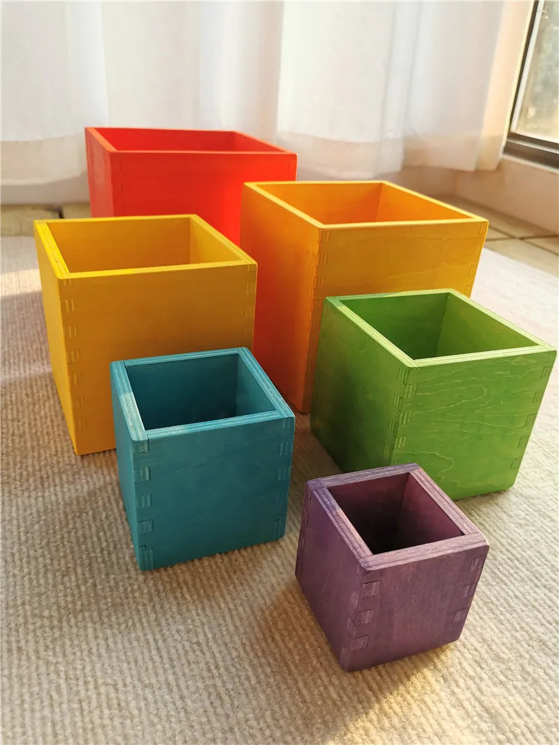 Lime Wood Rainbow Blocks