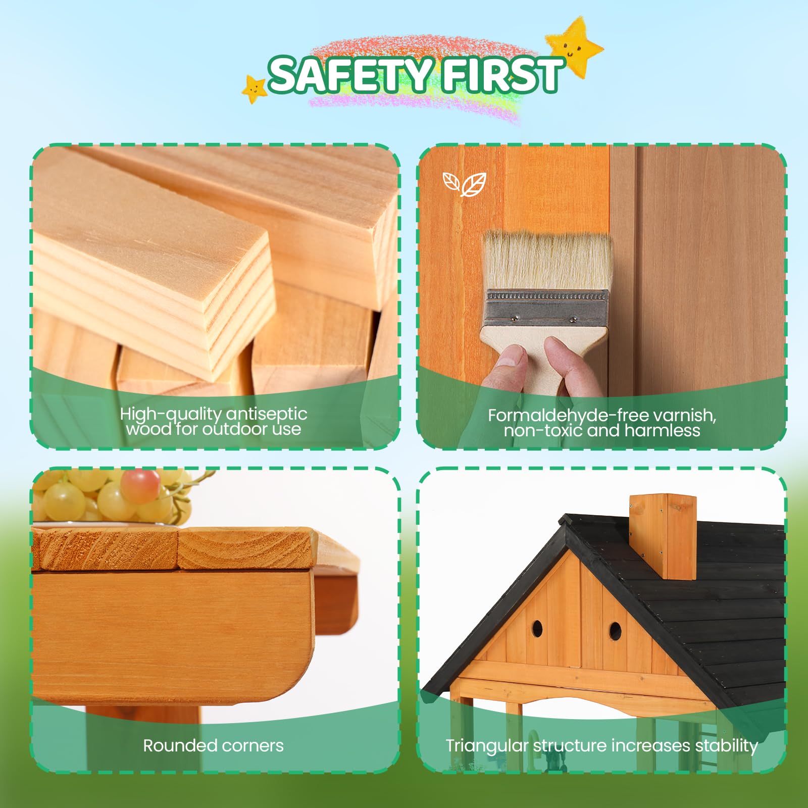 Deluxe Wooden Playhouse - All-in-One Garden Activity Station 🏠🌳