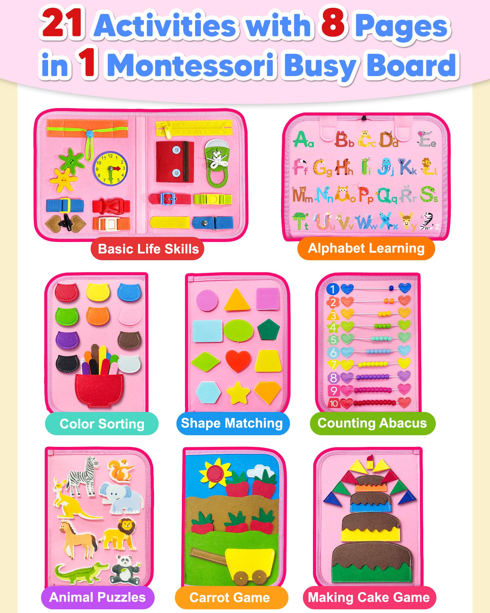 Montessori Busy Board | Sensory Activity Book for Toddlers 🧩