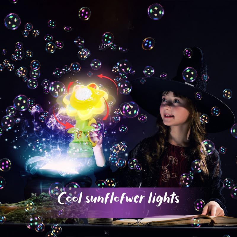 Dancing Sunflower | Automatic Bubble Machine with Lights 🌻