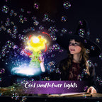 Dancing Sunflower | Automatic Bubble Machine with Lights 🌻