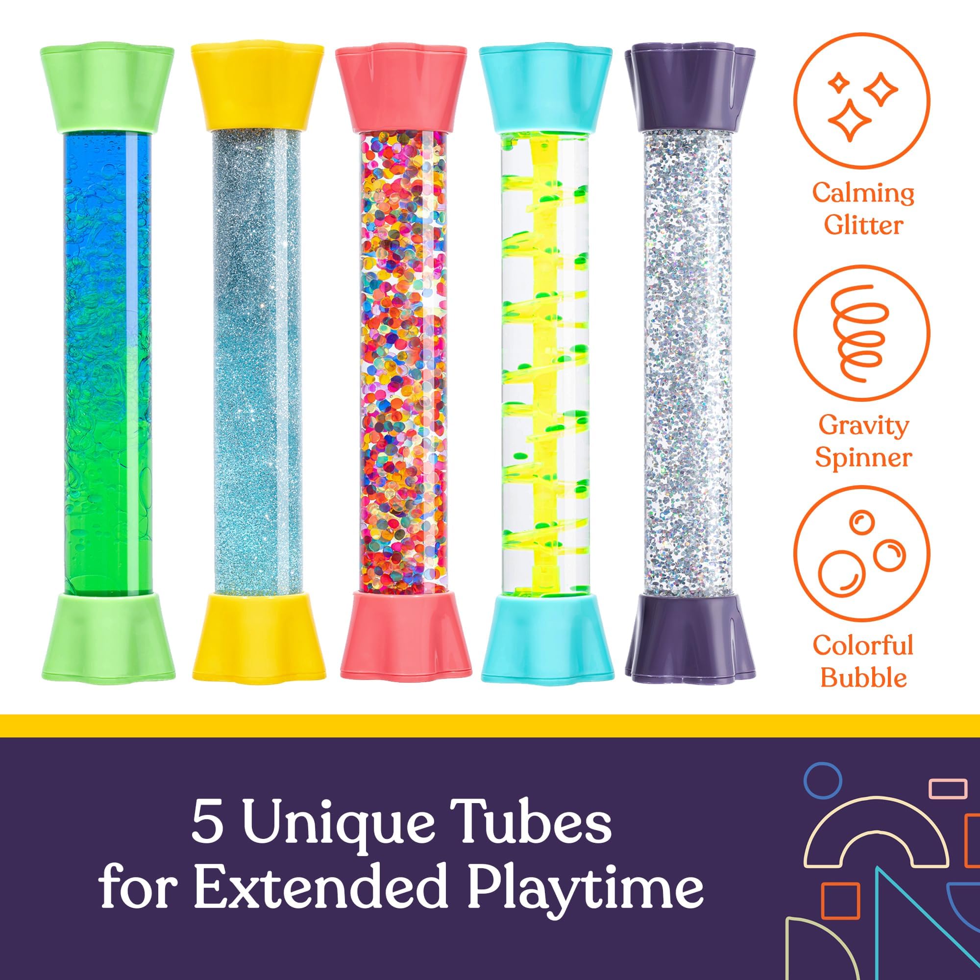 Calming Liquid Motion Bubbler Timer | Sensory Relaxation Toy (5-Pack) ⏳