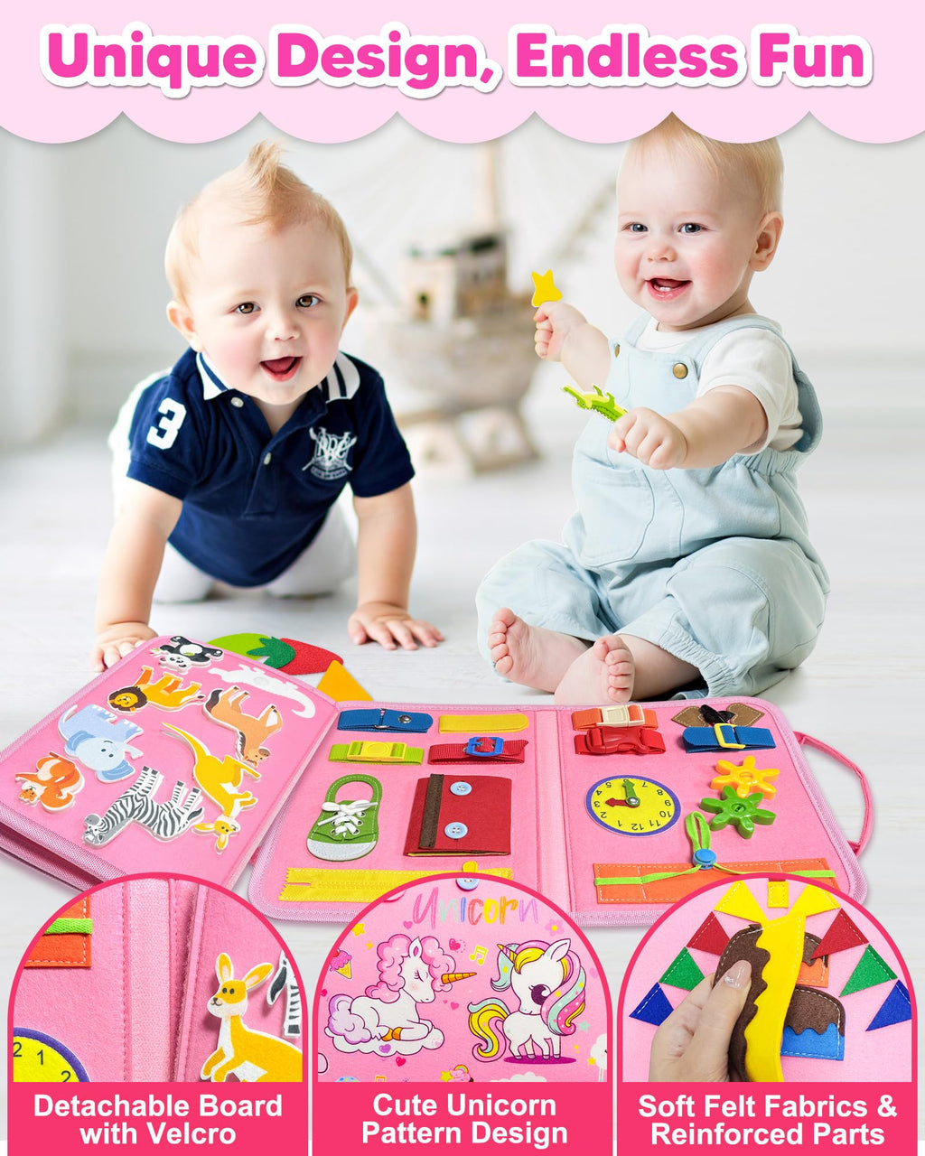 Montessori Busy Board | Sensory Activity Book for Toddlers 🧩