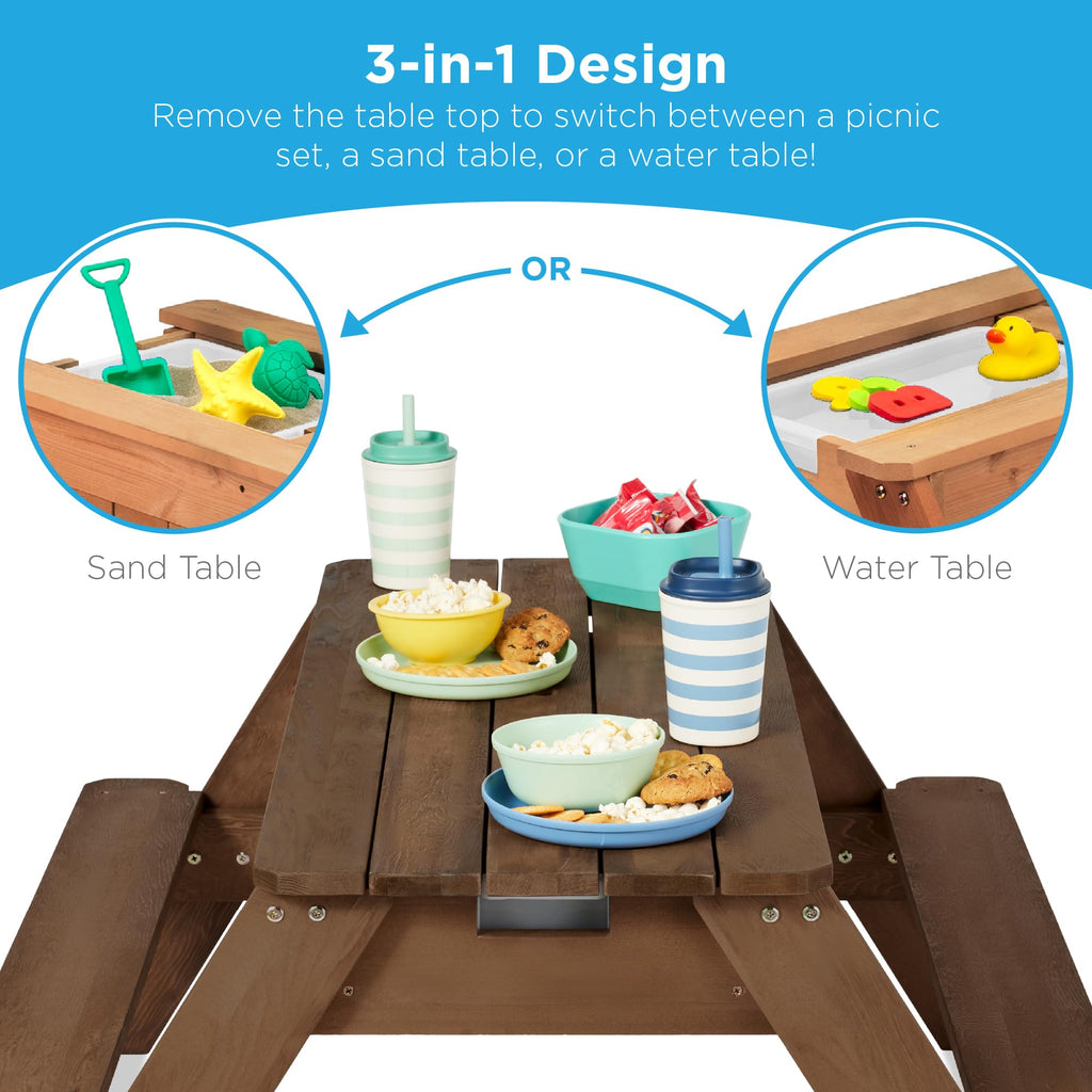 3-in-1 Kids Garden Table - Convertible Sand & Water Station ⛱️🌊
