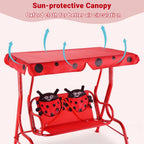 2-Seater Kids Garden Swing - Adjustable UV Canopy & Safety Belts 🐞✨