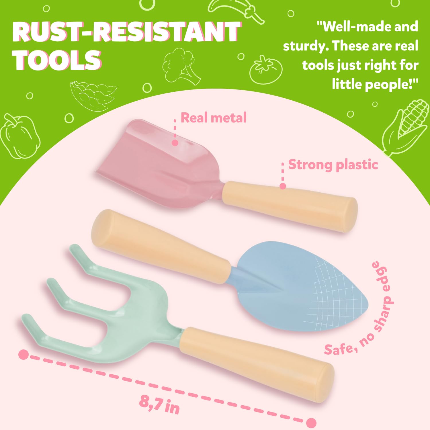 Kids Floral Garden Tool Set | 10-Piece Toddler Gardening Kit 🌿