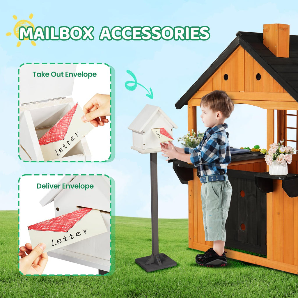 Deluxe Wooden Playhouse - All-in-One Garden Activity Station 🏠🌳