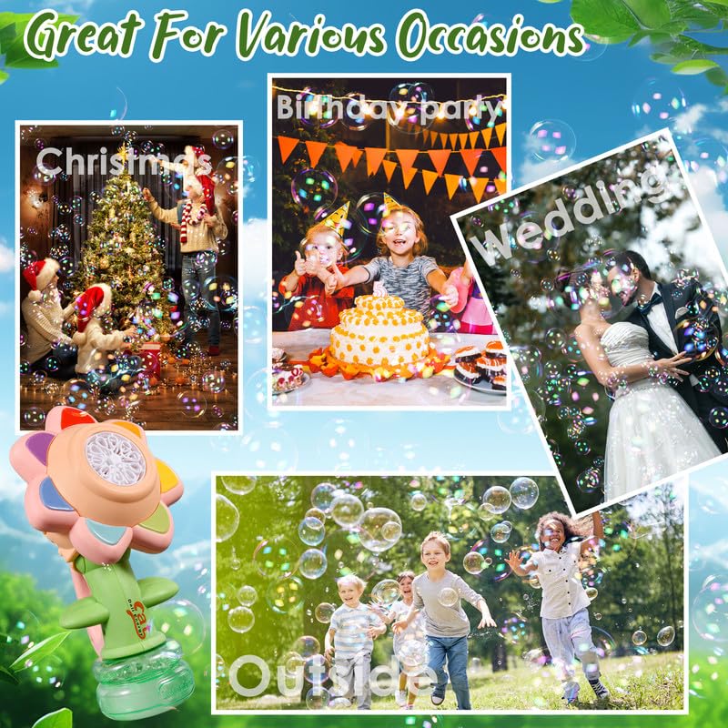 Dancing Sunflower | Automatic Bubble Machine with Lights 🌻