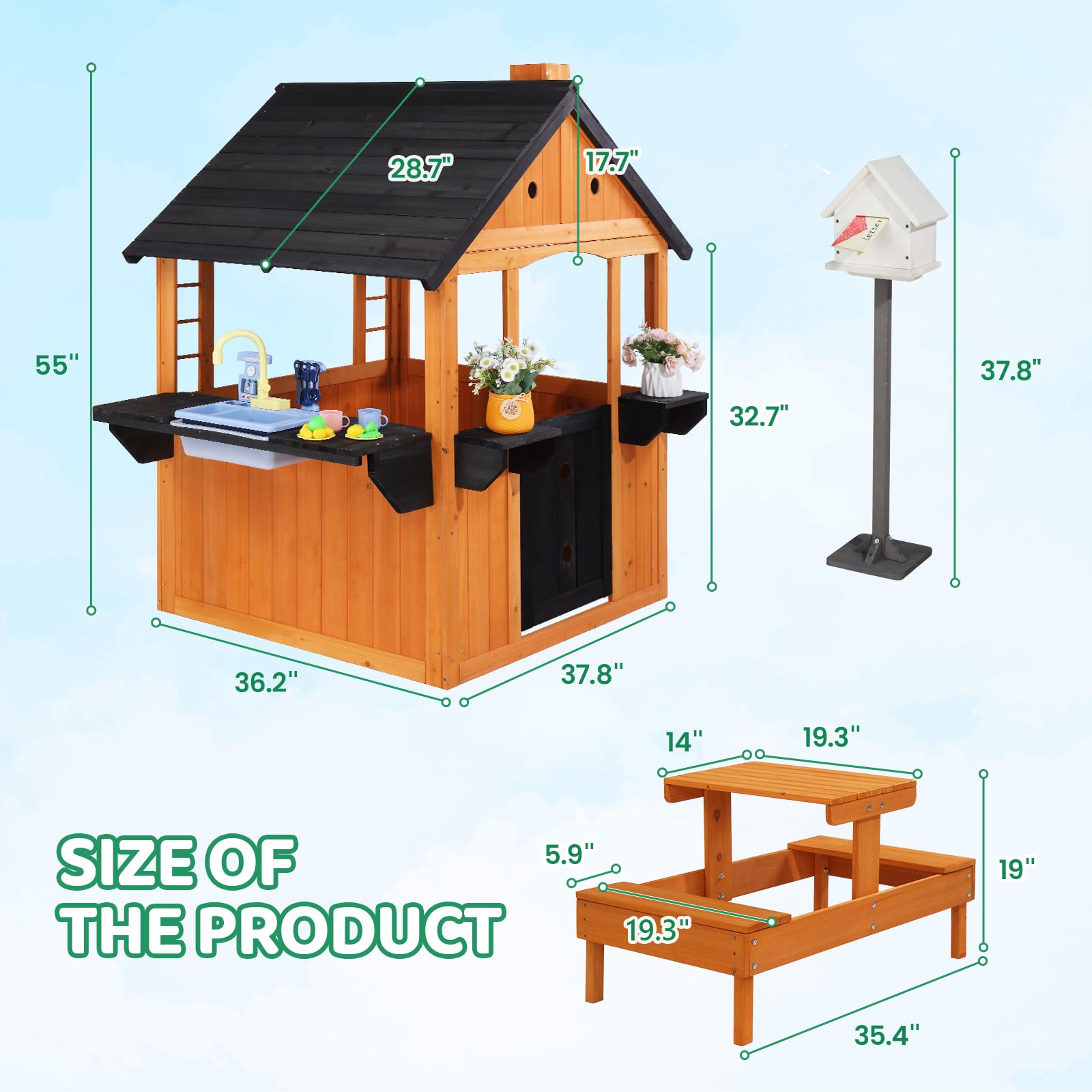 Deluxe Wooden Playhouse - All-in-One Garden Activity Station 🏠🌳
