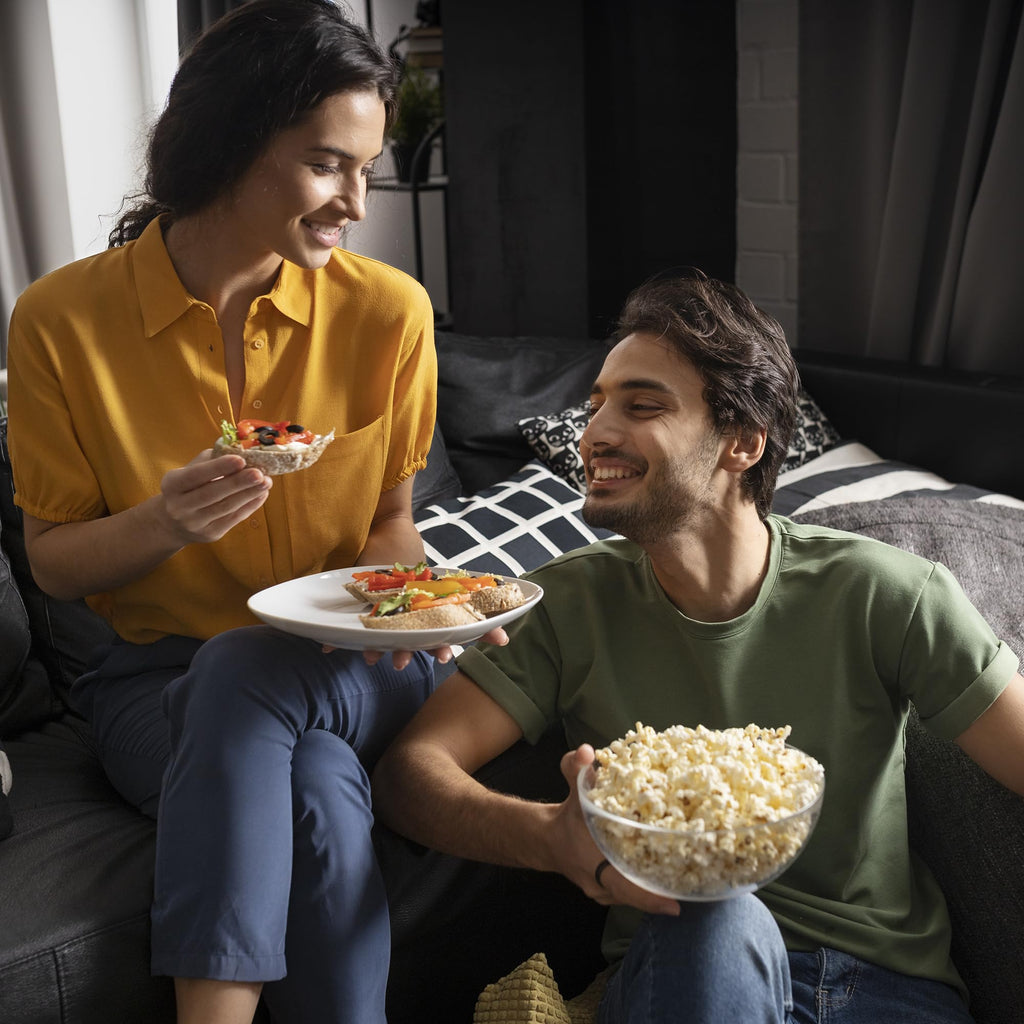 Electric Popcorn Machine with 4 Serving Bowls & Measuring Cup, Red