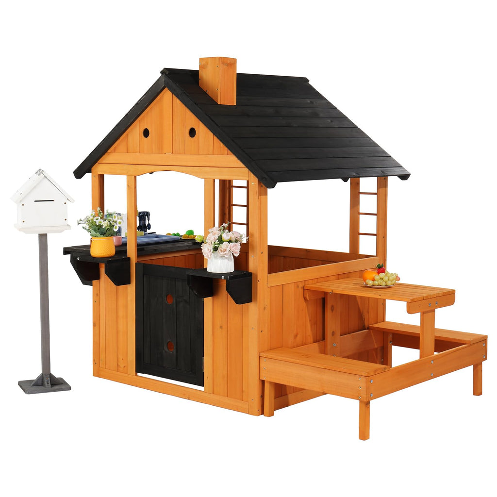 Deluxe Wooden Playhouse - All-in-One Garden Activity Station 🏠🌳