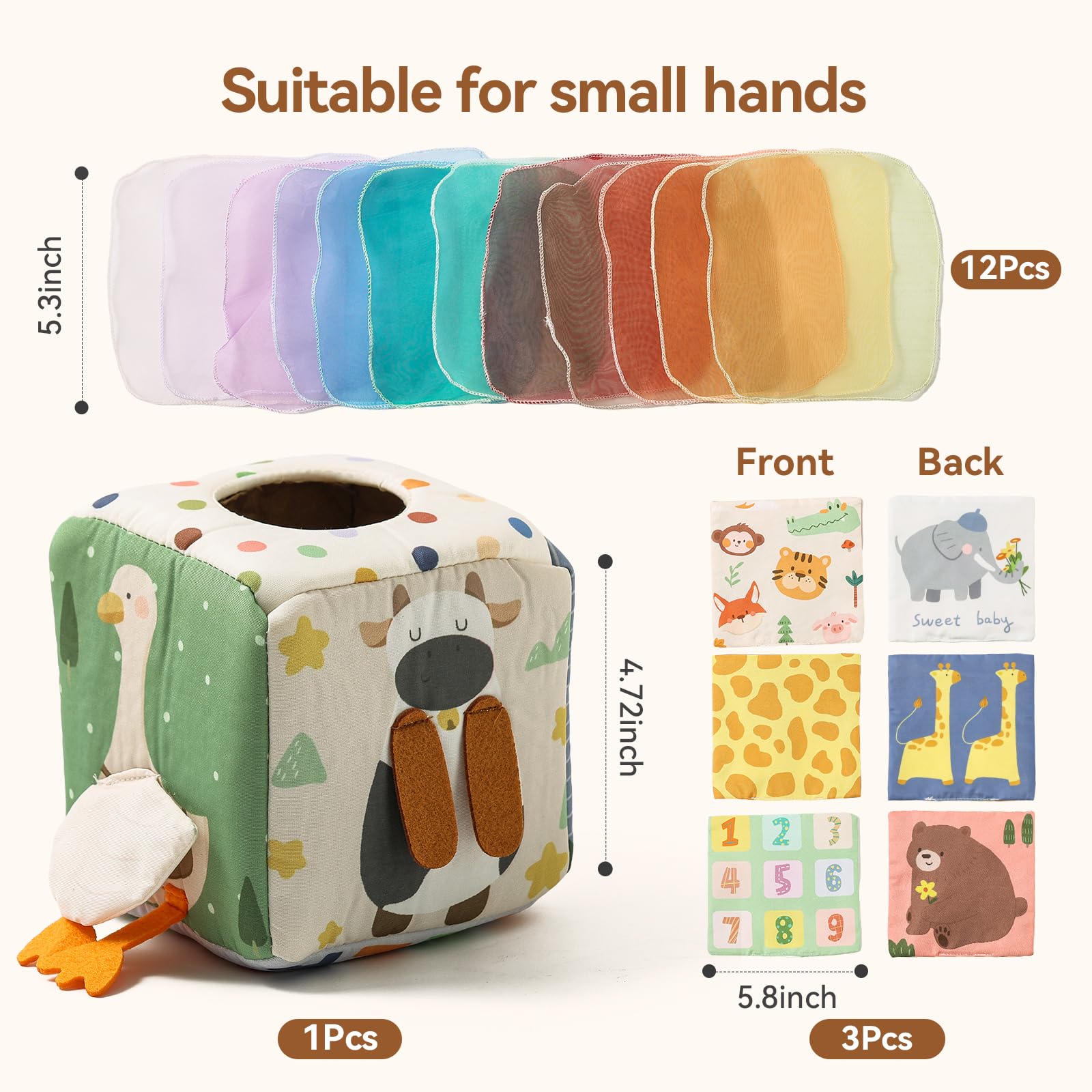 Baby Tissue Box Toy | Montessori Sensory Toy for Babies 6-12 Months 🎁